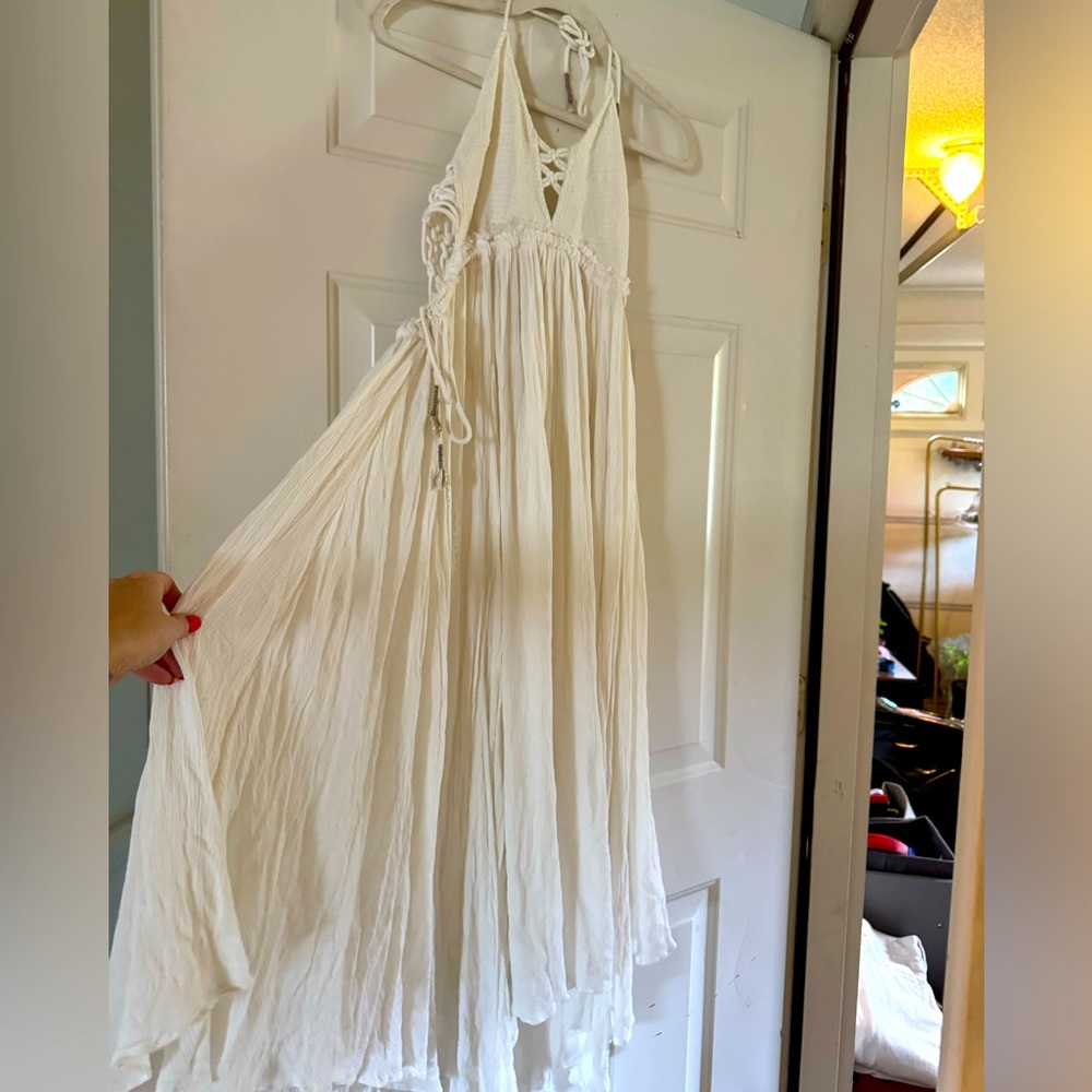 Free people macrame dress.